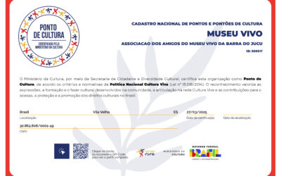 Museu Vivo da Barra do Jucu recebe Certificado do Ministério da Cultura