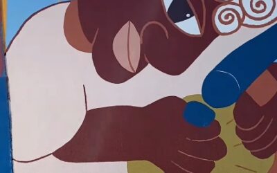 Mural realizado por artista barrense conta a história do congo da Barra do Jucu